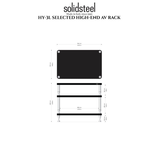 SOLIDSTEEL HY-3L – MEUBLE HIFI 3 NIVEAUX