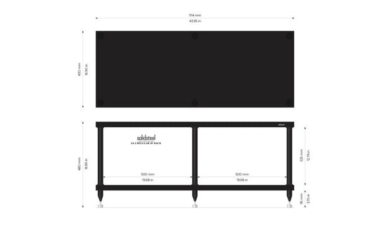 SOLIDSTEEL MEUBLE HIFI LARGE S4 / 2 À 4 ÉTAGÈRES