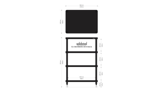 SOLIDSTEEL MEUBLE HIFI S3-4 / 4 ÉTAGÈRES