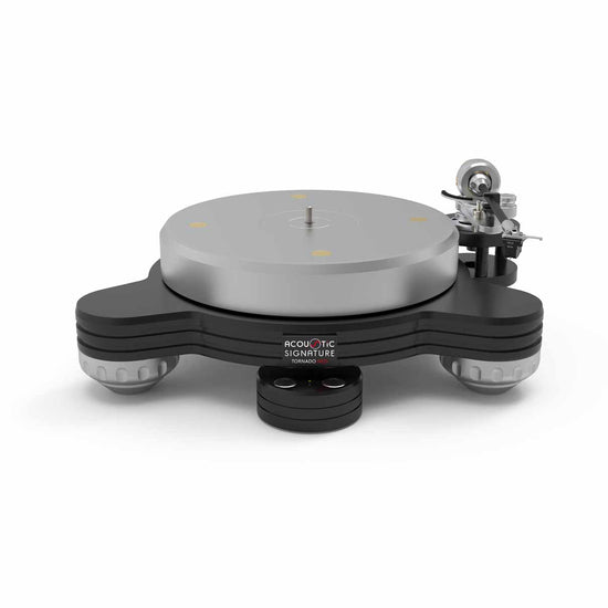 Platine vinyle Acoustic Signature Tornado Neo vue de trois-quarts – finition haut de gamme fabriquée en Allemagne