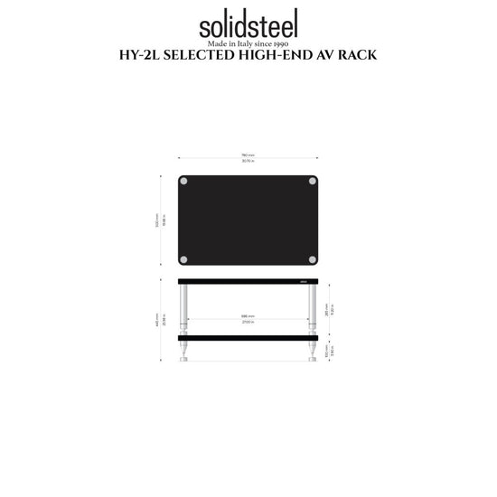 SOLIDSTEEL HY-2L – MEUBLE HIFI 2 NIVEAUX