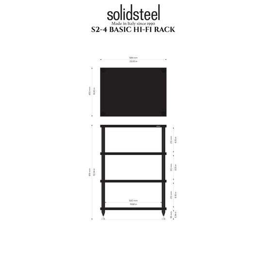 SOLIDSTEEL S2-4 – MEUBLE HI-FI 4 NIVEAUX