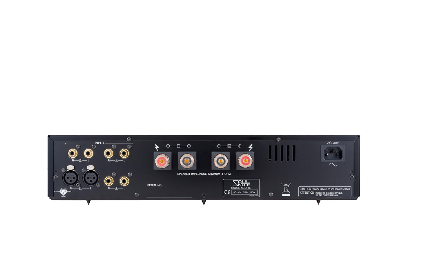 Amplificateur intégré Soulnote A-1 - Vue arrière-Coloris noir