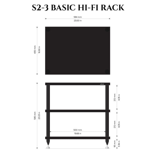 SOLIDSTEEL S2-3 – MEUBLE HI-FI 3 NIVEAUX