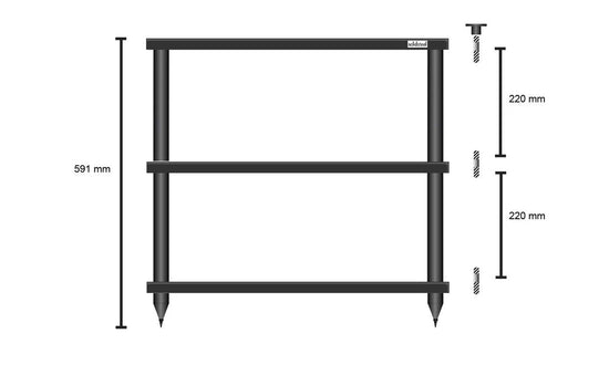 SOLIDSTEEL MEUBLE HIFI S2-3 / 3 ÉTAGÈRES