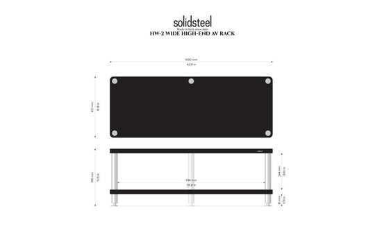 SOLIDSTEEL MEUBLE HIFI SÉRIE HW / 2 À 3 ÉTAGÈRES
