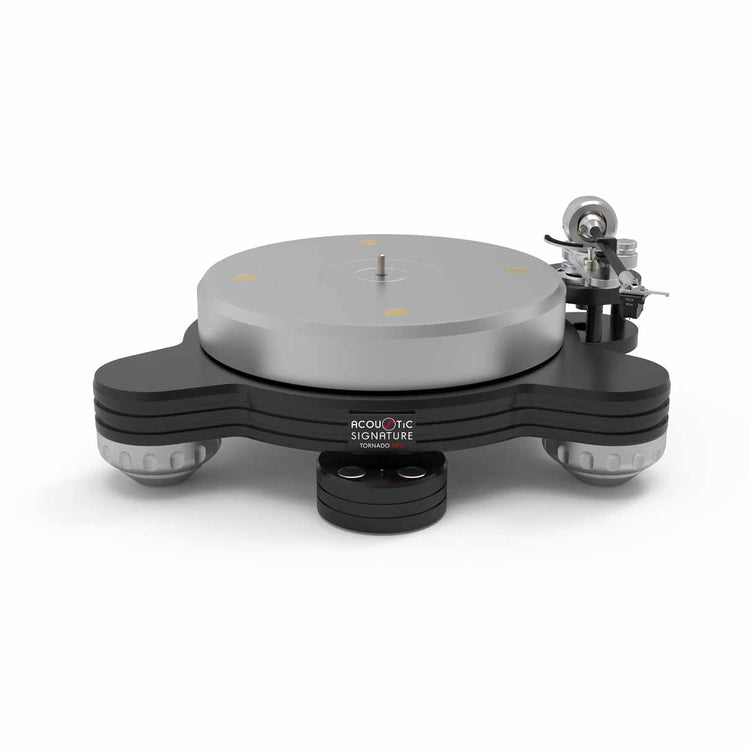 Platine vinyle Acoustic Signature Tornado Neo vue de trois-quarts – finition haut de gamme fabriquée en Allemagne